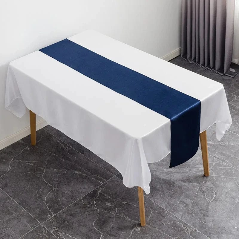 Set of 10 satin table runners by Showlu Fashion Store, 12x108 inch for wedding, party, and event table decor.