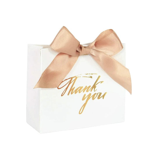 10Pcs Bowknot Thank You Candy Bags Letters Print Wedding Gift Box Package Paper Bags Christmas Birthday Party Favor - SHOWLU FASHION STORE