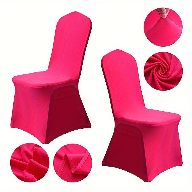 Set of 10 Showlu stretch spandex chair covers for dining chairs, ideal for weddings, parties, and events, durable and fitting.