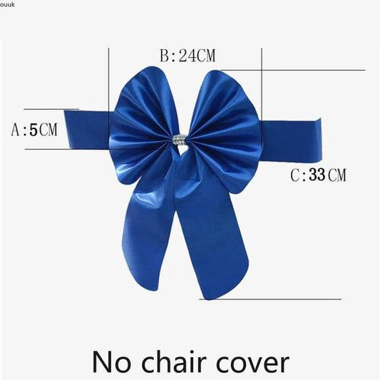 10pcs/lot Burgundy PPC Chair Sashes Weddin Decoration With Elastic Chair Ribbon Bows Spandex Royal Blue For Party Hotel - SHOWLU FASHION STORE