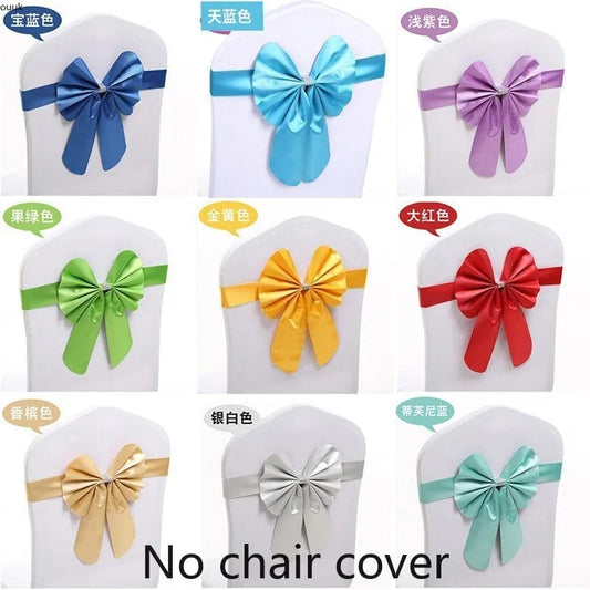 10pcs/lot Burgundy PPC Chair Sashes Weddin Decoration With Elastic Chair Ribbon Bows Spandex Royal Blue For Party Hotel - SHOWLU FASHION STORE