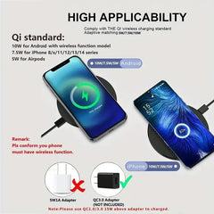 10W Wireless Charger Pad Stand Desktop Ultra - thin Mobile Phone Fast Charging Dock Station For iPhone 14 13 12 11 Samsung Xiaomi - SHOWLU FASHION STORE