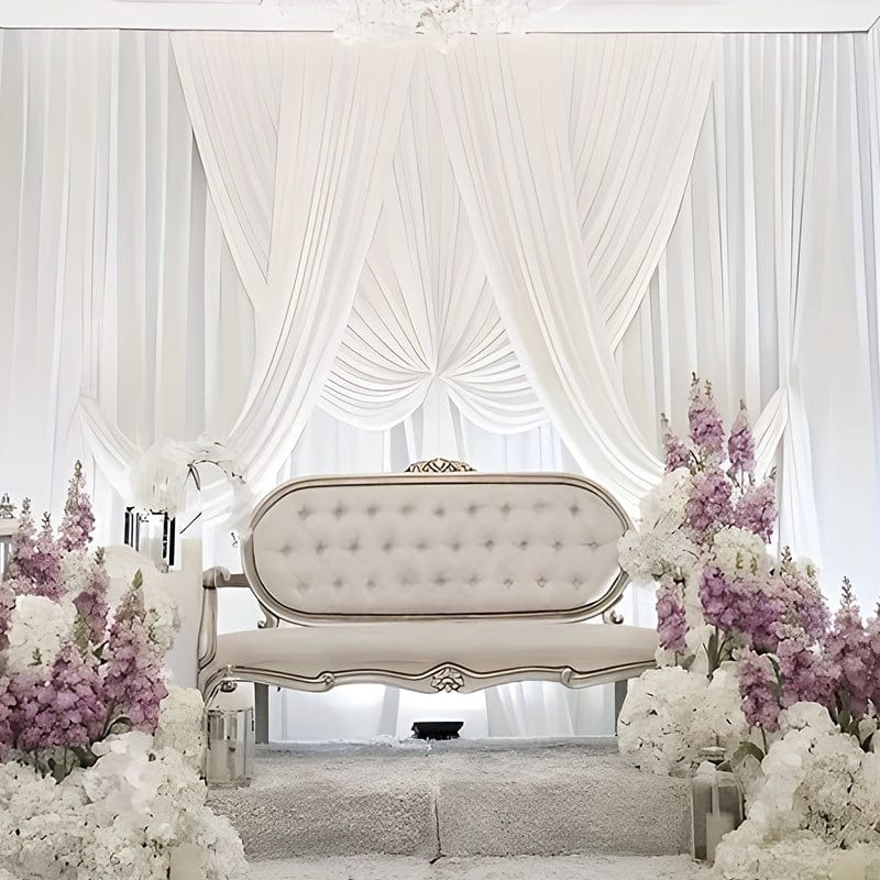 1/2 Pack, 10 x 2.3 FT White Background Curtain, Wrinkl Free White Photo Curtain, Background Curtain Fabric Trim, Party Wedding, Baby Shower - SHOWLU FASHION STORE