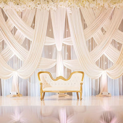 1/2 Pack, 10 x 2.3 FT White Background Curtain, Wrinkl Free White Photo Curtain, Background Curtain Fabric Trim, Party Wedding, Baby Shower - SHOWLU FASHION STORE