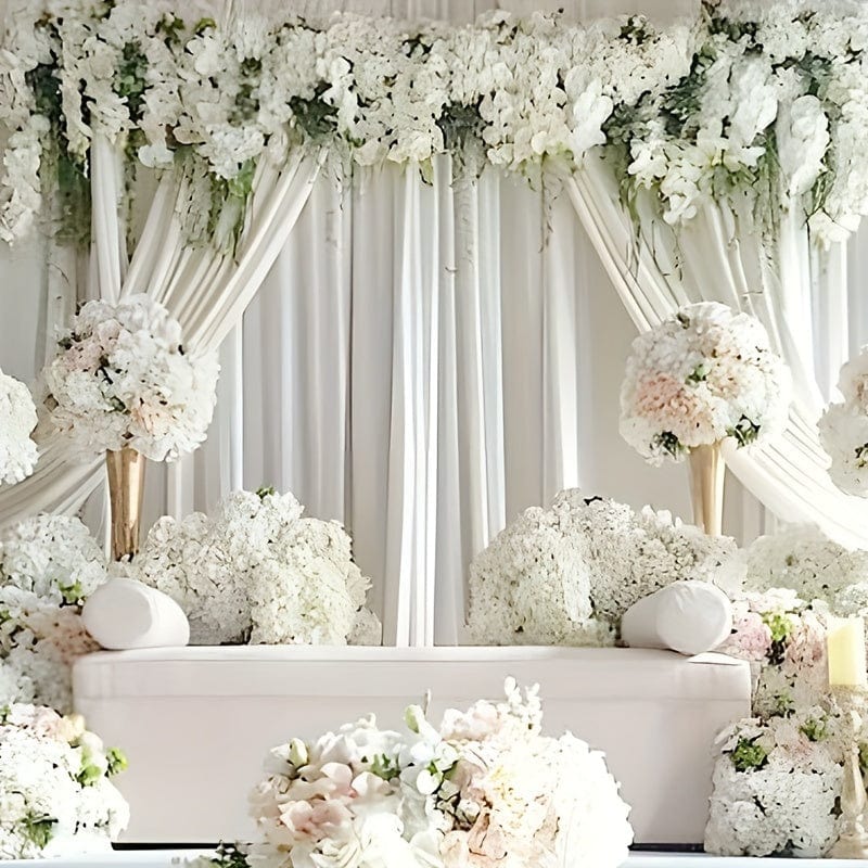 1/2 Pack, 10 x 2.3 FT White Background Curtain, Wrinkl Free White Photo Curtain, Background Curtain Fabric Trim, Party Wedding, Baby Shower - SHOWLU FASHION STORE