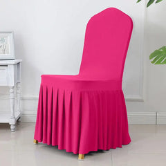 1/2/4/6Pcs Pleated Skirt Chair Covers Spandex Party Weddings Banquet Polyester Chair Cover Hotel Home Decor Wedding Chair Covers - SHOWLU FASHION STORE