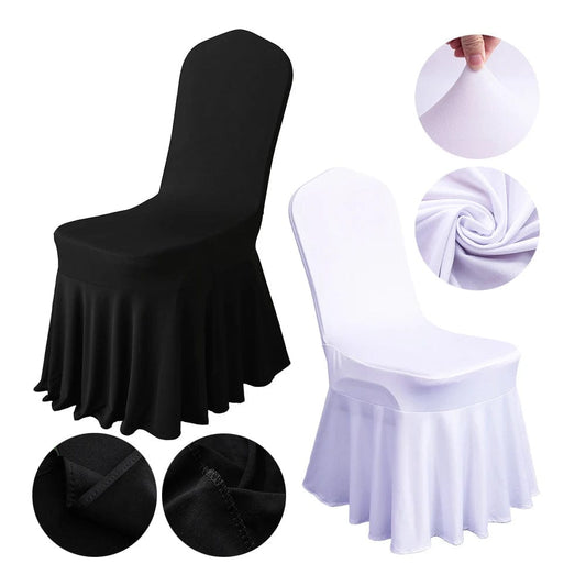 1/2/4pcs Pleated Skirt Chair Covers Spandex Party Weddings Banquet Polyester Chair Cover Hotel Home Decor Wedding Chair Covers - SHOWLU FASHION STORE