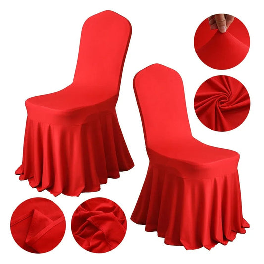 1/2/4pcs Pleated Skirt Chair Covers Spandex Party Weddings Banquet Polyester Chair Cover Hotel Home Decor Wedding Chair Covers - SHOWLU FASHION STORE