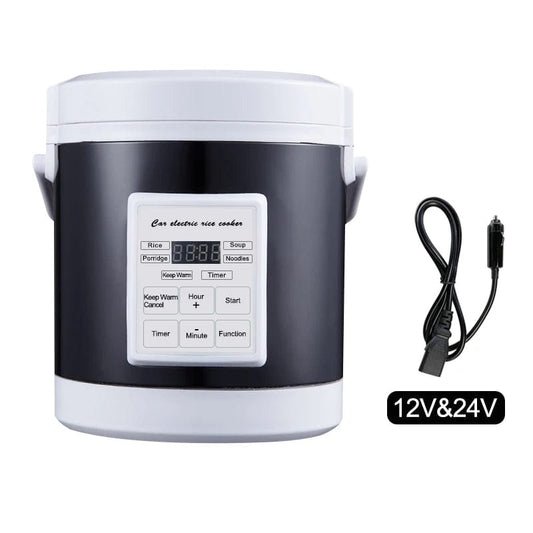 12V 24V Mini Car Rice Cooker 1.6L car trucks electric soup porridge cooking machine food steamer warmer fast heating lunch box - SHOWLU FASHION STORE