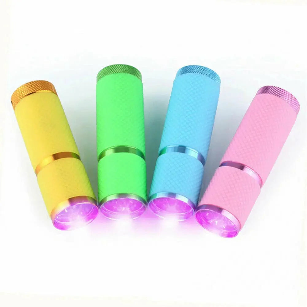 Showlu Mini UV LED Nail Lamp with 9 LEDs, portable wireless gel polish flashlight for quick, efficient nail curing.