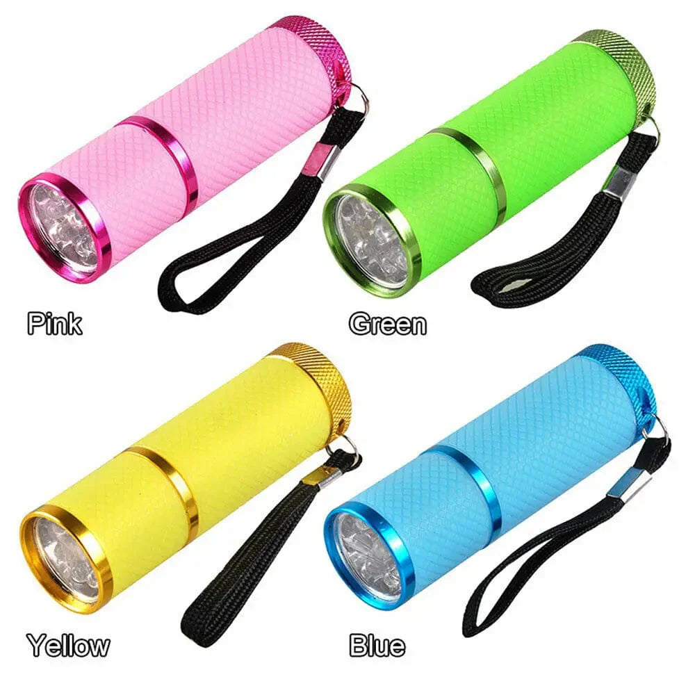 Showlu Mini UV LED Nail Lamp with 9 LEDs, portable gel polish flashlight torch, wireless compact nail curing device