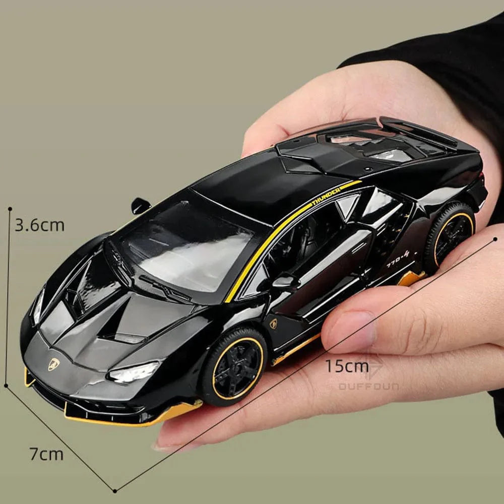 Lamborghini LP770 diecast model car by Showlu Fashion with lights and music, scaled 1/32, detailed toy for boys and collectors