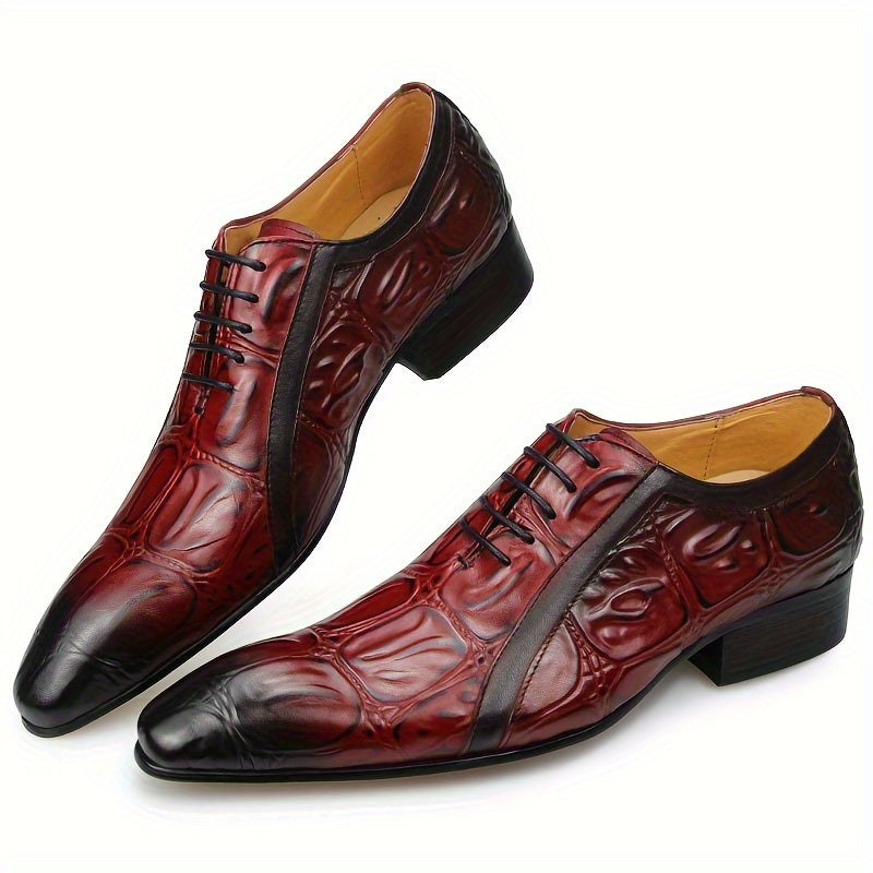 Men's SHOWLU FASHION Cow Leather Derby Shoes, formal lace-up Oxford style, featuring sleek black leather and classic design.