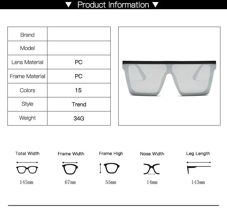 Unisex ZXWLYXGX flat top square sunglasses with gradient mirror lenses, UV400 protection, available in 15 colors, designer style.