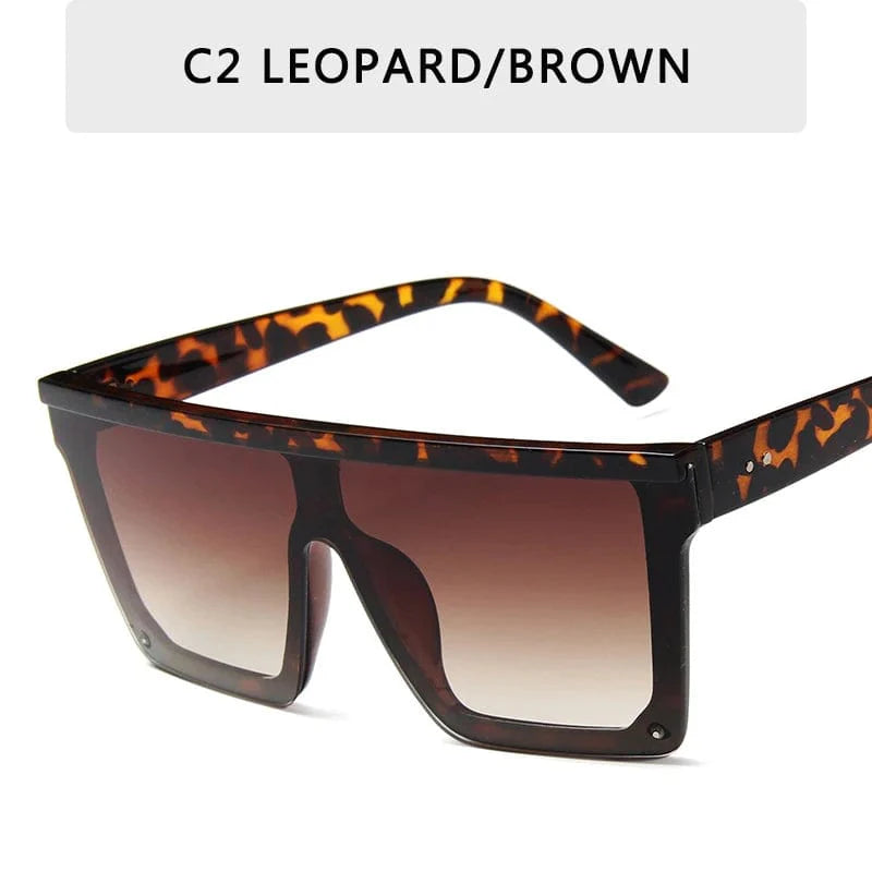 Square flat top sunglasses by Showlu Fashion Store in 15 colors, UV400 gradient mirror shades for men and women.