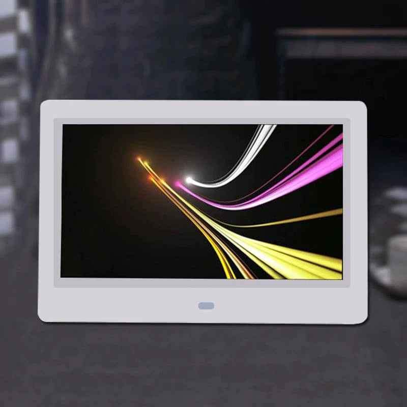 Yun Zhixing 15-Inch HD digital photo frame mounted on wall, displaying photos and videos with sleek design for home or office use.