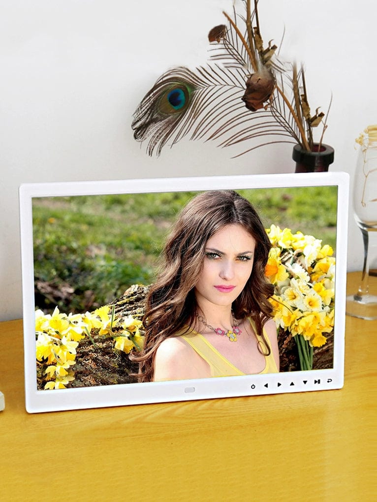 Yun Zhixing 15-inch HD digital photo frame wall-mounted with high-resolution display and video playback capability.