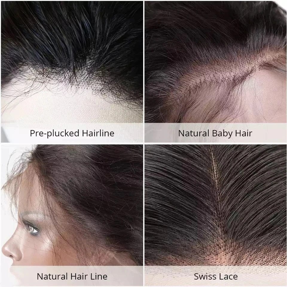 Showlu HD full lace human hair wig with 180% density, Brazilian virgin hair, transparent lace front for black women.