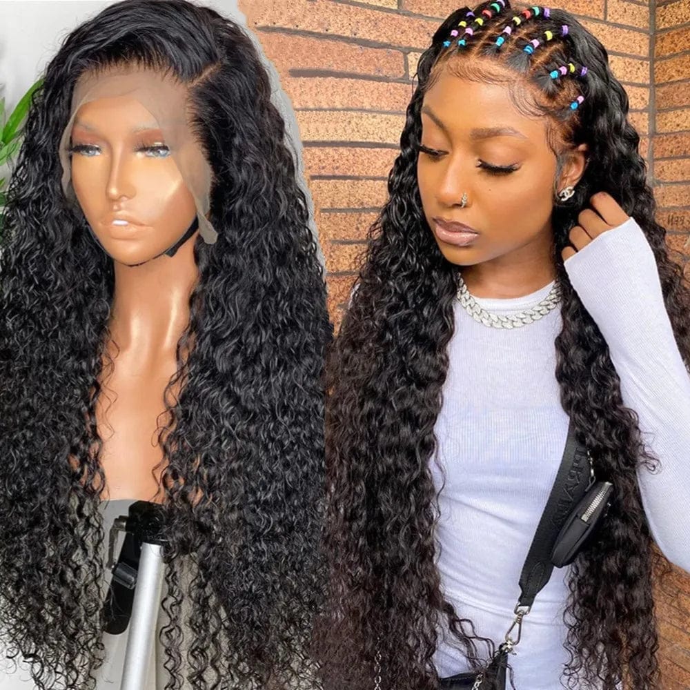 Showlu HD full lace human hair wig with 180% density, Brazilian virgin hair, transparent lace front for black women.
