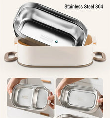 1500ml Double Layers Stainless Steel 304 Thermal Lunch Box With Insulation Bag Leak - Proof Bento Box Adult Student Food Container - SHOWLU FASHION STORE