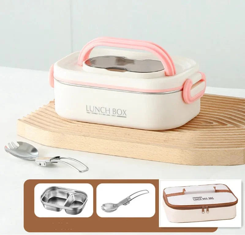 CPLIFE 1500ml stainless steel thermal lunch box with double layers, leak-proof design, included insulation bag for hot or cold meals