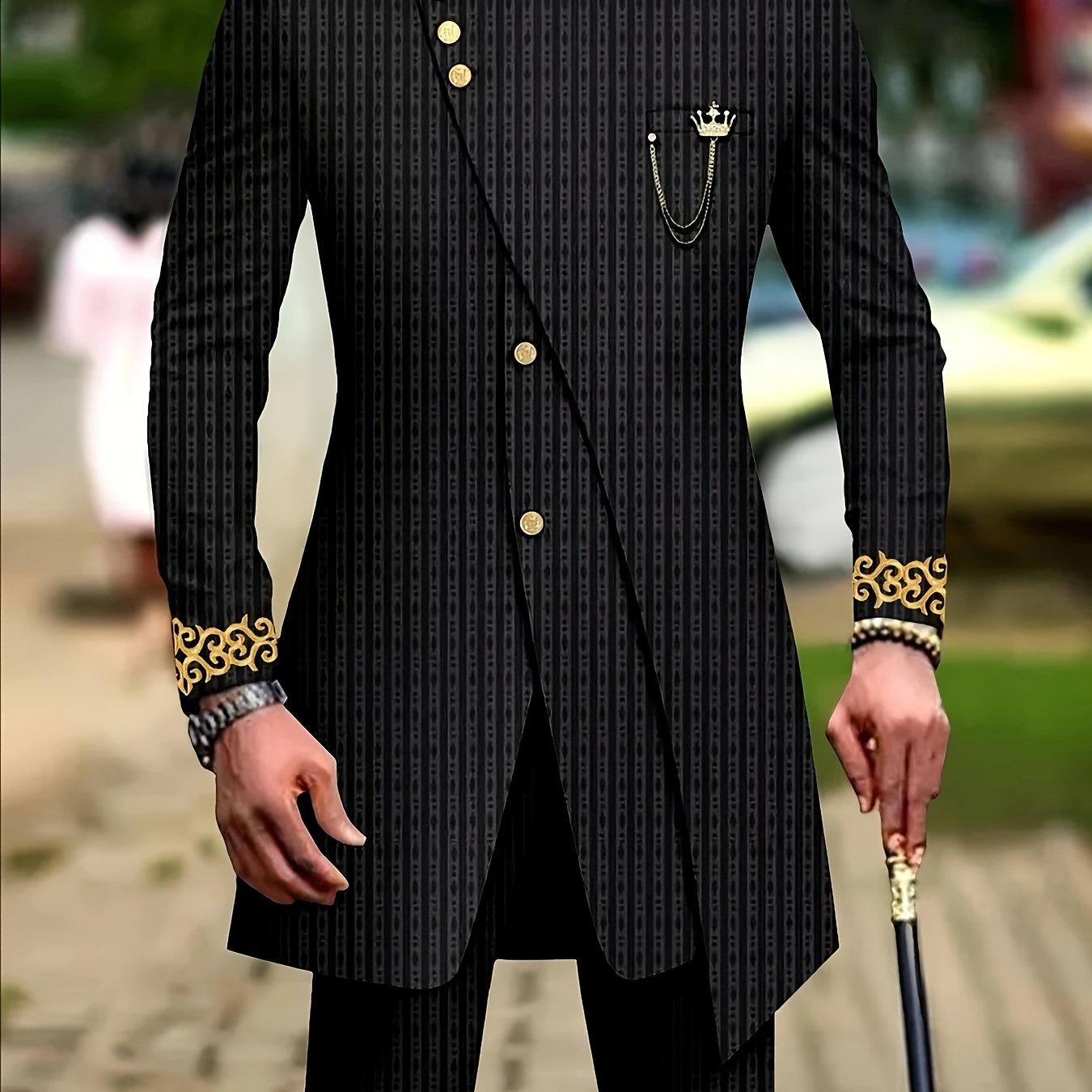 SHOWLU FASHION men's plaid casual two-piece suit with a loose fit, woven fabric, featuring a stylish plaid design.