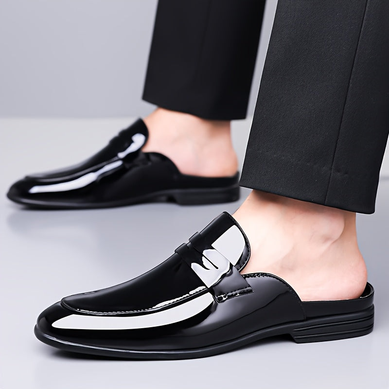 SHOWLU FASHION men's slip-on loafers in faux leather with non-slip soles, showcasing their sleek design and comfortable fit.