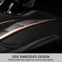 w/Pillows 5 Seats Cover For Car Faux Leather Waterproof Full Surrounded Front Rear Seat Cushion Protector Universal fit