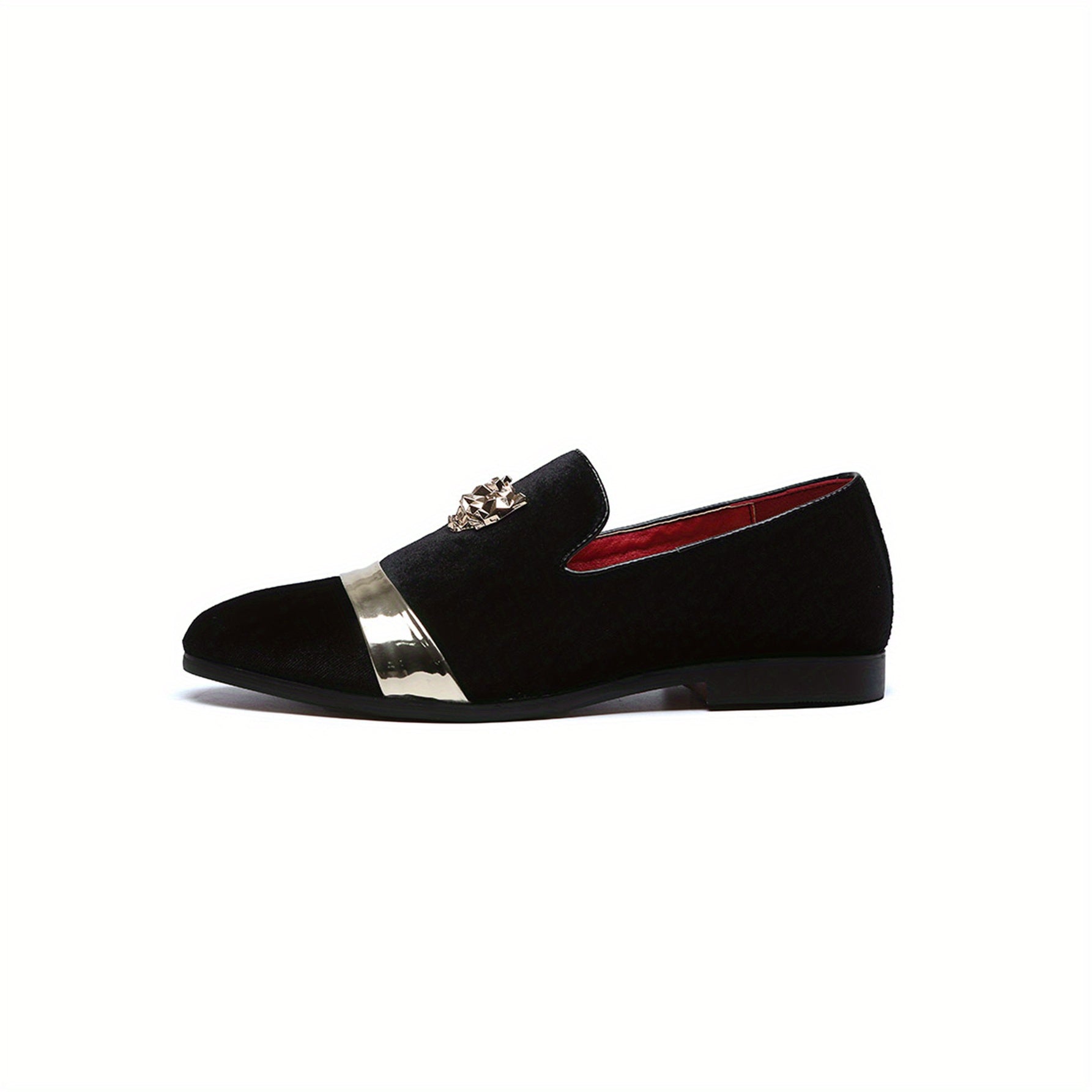 Men's suede loafers by SHOWLU FASHION with tiger head detail, casual business shoes in a sleek, stylish design.