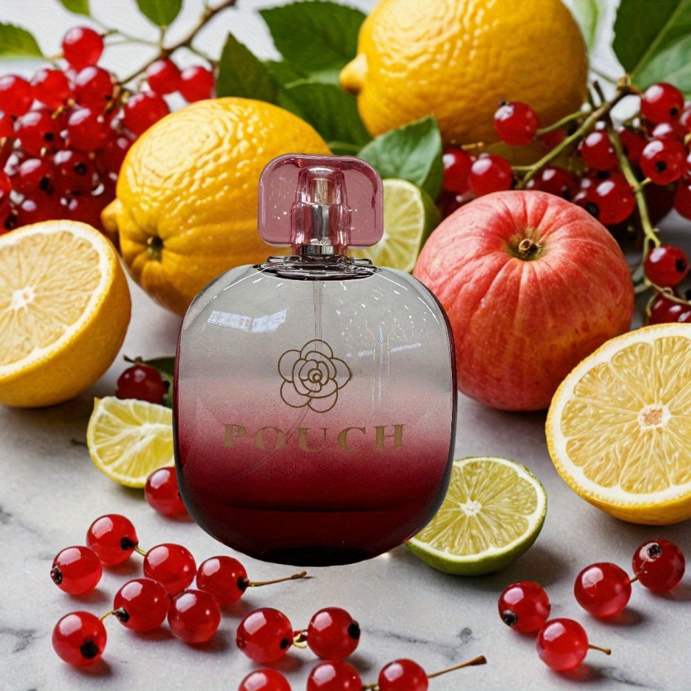 SHOWLU Blush Rose Eau de Parfum for Women, 3.4oz bottle with pink floral design and elegant pouch.