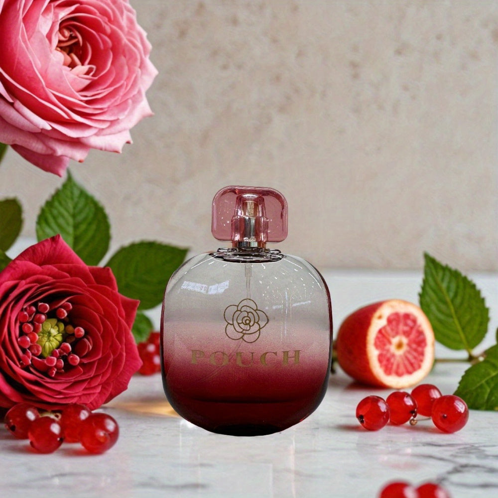 SHOWLU Blush Rose Eau de Parfum for Women in 3.4oz pouch, featuring floral rose fragrance and elegant packaging.
