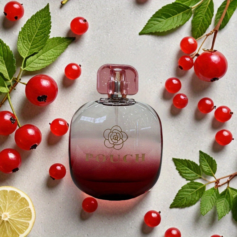 SHOWLU Blush Rose Eau de Parfum for Women in 3.4oz pouch, featuring a pink floral fragrance bottle with elegant design.