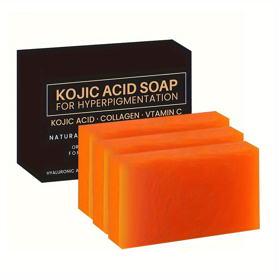 SHOWLU FASHION STORE Kojic Acid Soap 4-pack, handmade cleansing bars with whitening and skin brightening properties.