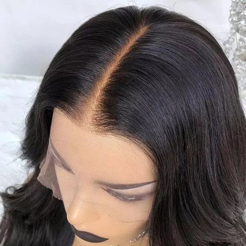Showlu Fashion 180% straight HD lace front wig made from 100% virgin Brazilian human hair with pre-plucked transparent lace.