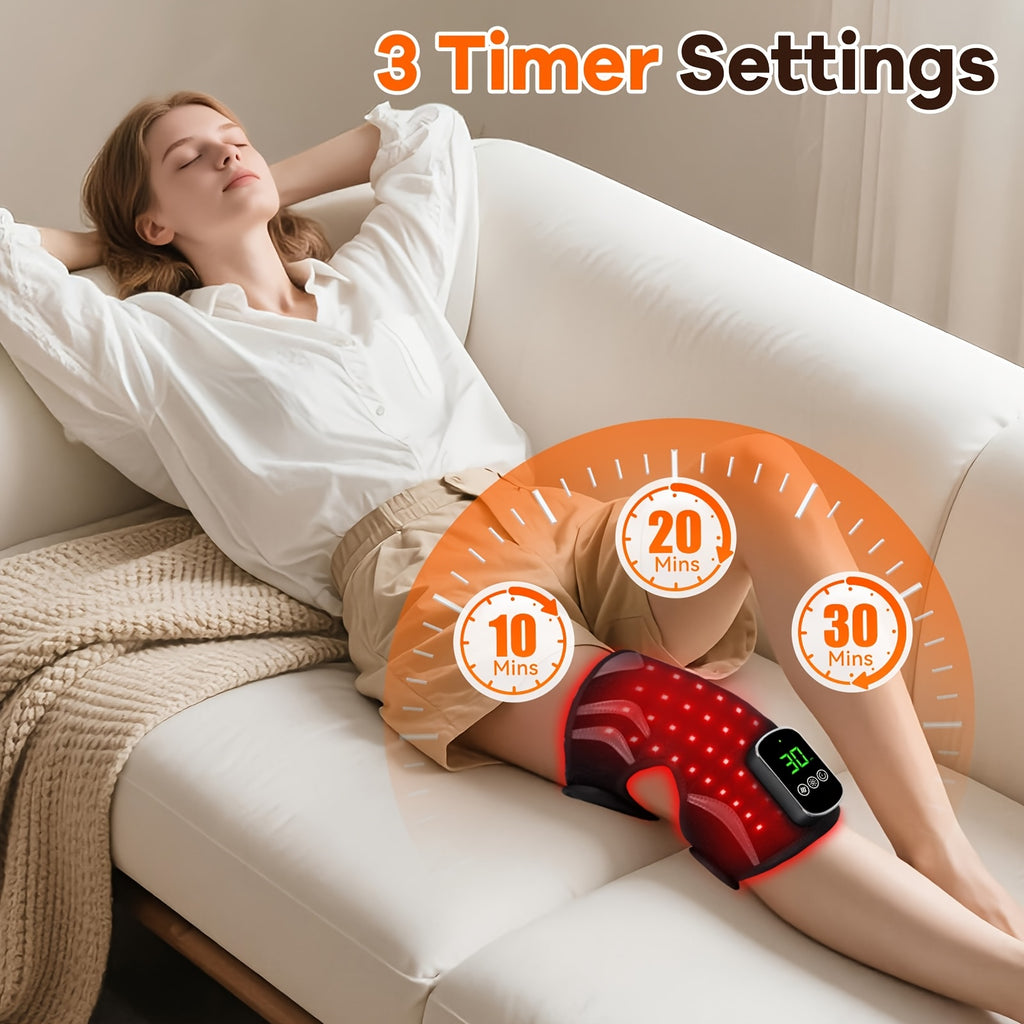 Showlu Heated Knee Massager with vibration and heat support cushion, designed for soothing knee pain relief and comfort.