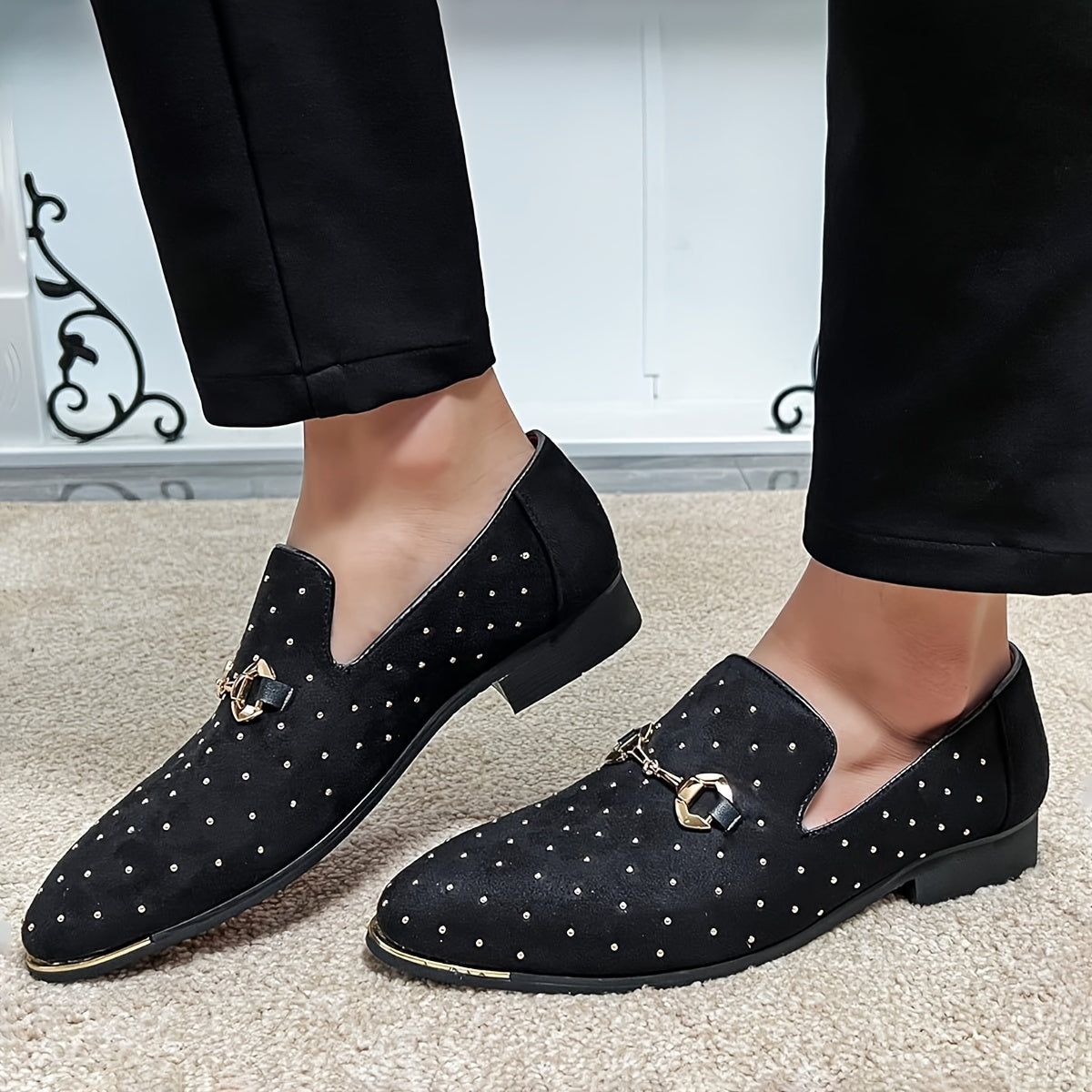 SHOWLU FASHION men's plus size slip-on loafers made of soft PU leather, showcasing comfortable, stylish men's footwear.