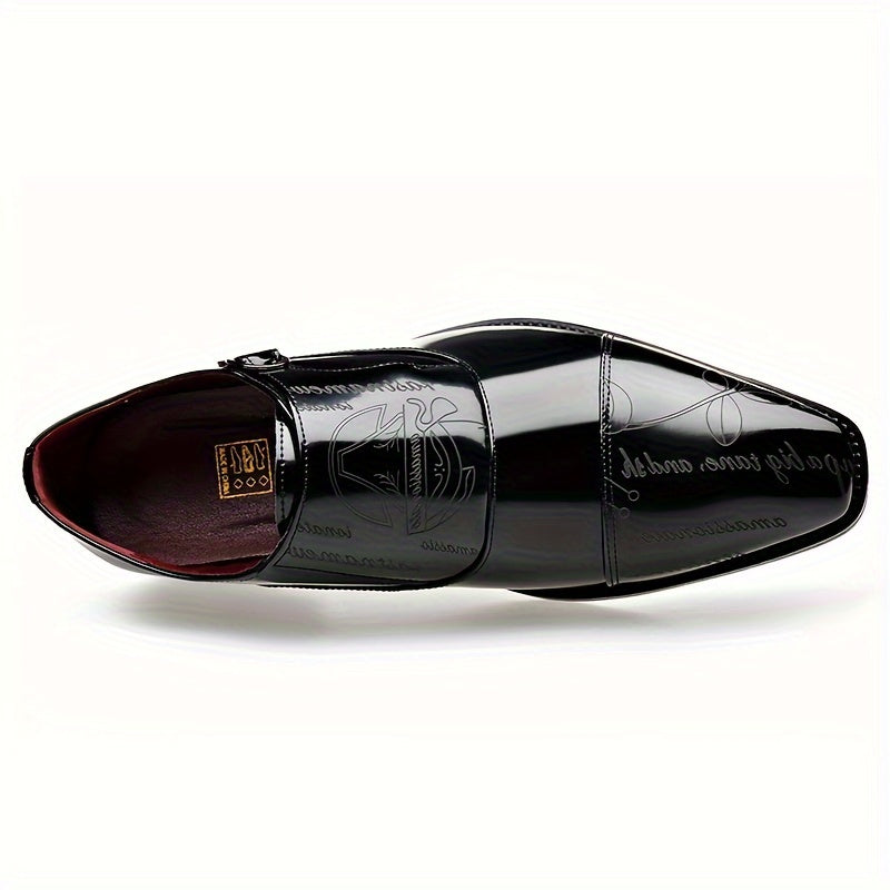 Men's casual buckle shoes by SHOWLU FASHION, solid color PU leather with stylish design and comfortable fit.