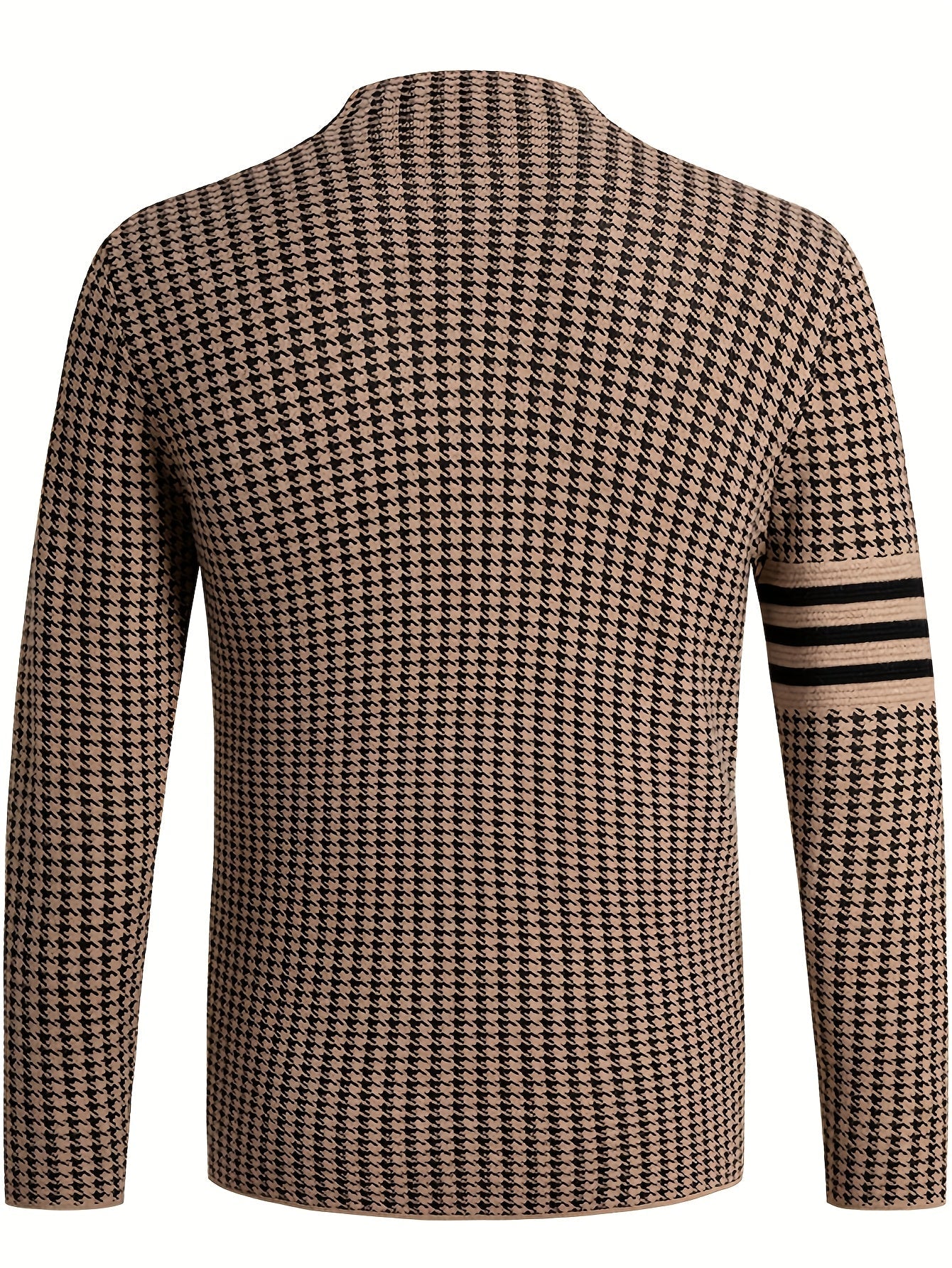 Men's slim fit knit cardigan by SHOWLU FASHION STORE, high-stretch long sleeve sweater in a stylish, fitted design.