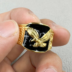 1pc Street Style Hip Hop Punk Single Ring - Stainless Steel Eagle Ring, Christmas, New Year, Valentine's Day Gift Jewellery for Men - Unisex Engagement Party Cool Vintage Ring Accessories SHOWLU FASHION STORE