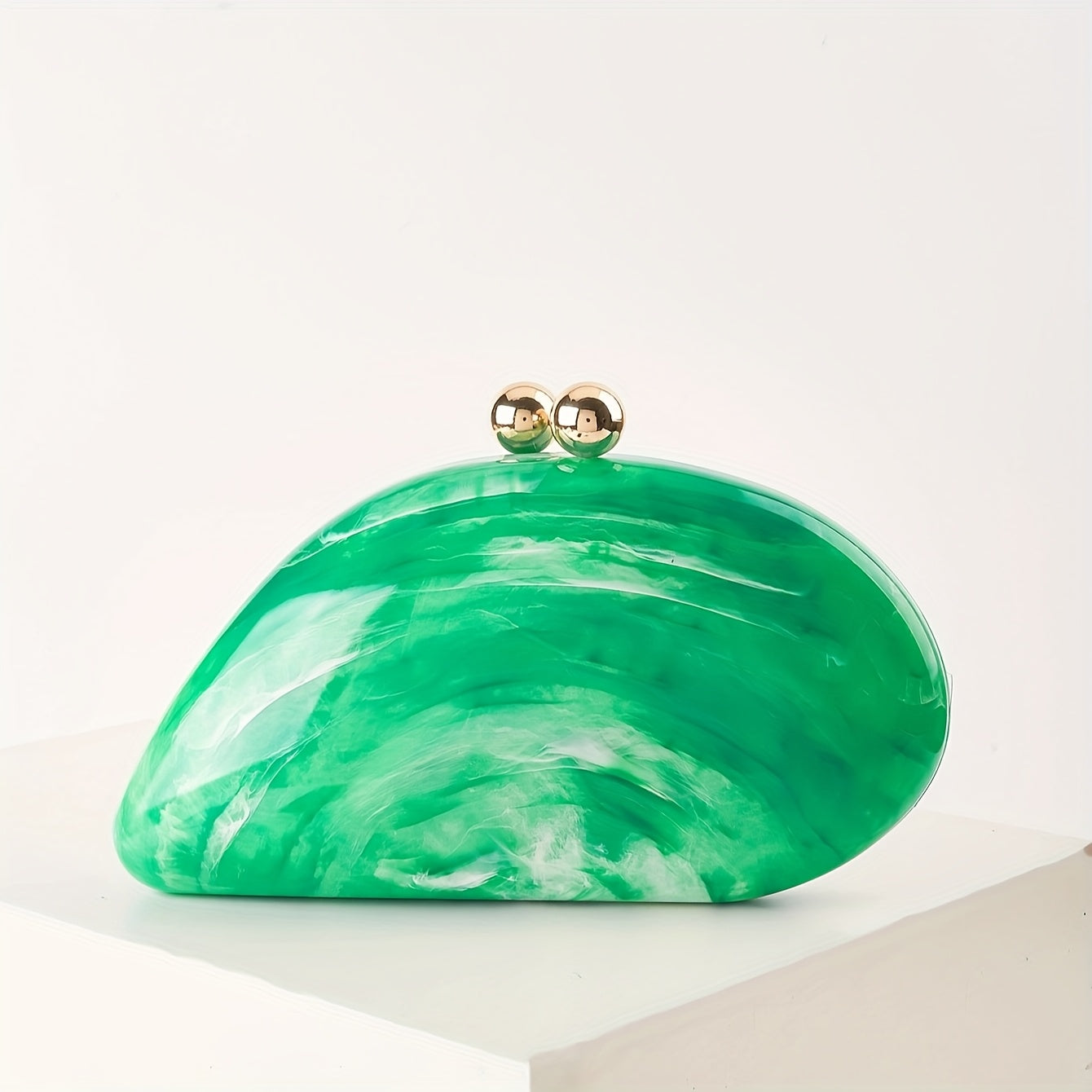 SHOWLU Marbled acrylic clutch bag with chain strap, elegant evening bag for formal occasions and stylish accessories