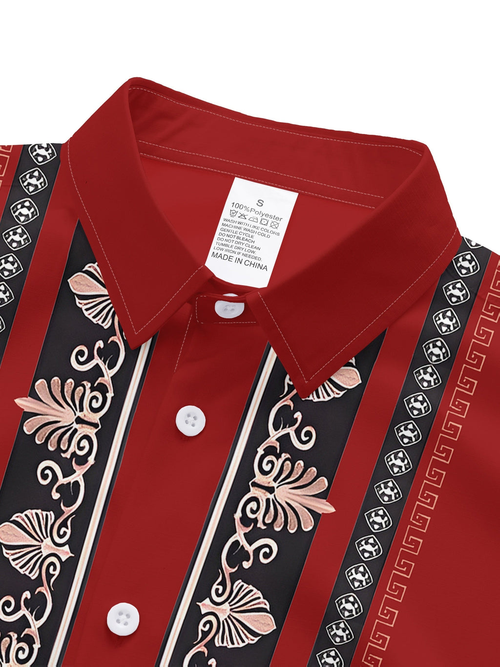 Men's long sleeve ethnic floral shirt in turquoise and gold by SHOWLU FASHION STORE, featuring intricate floral patterns.