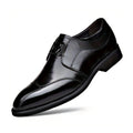 Men's pointed toe loafers by SHOWLU FASHION, made of solid PU leather, stylish men's oxford shoes for formal or casual wear.
