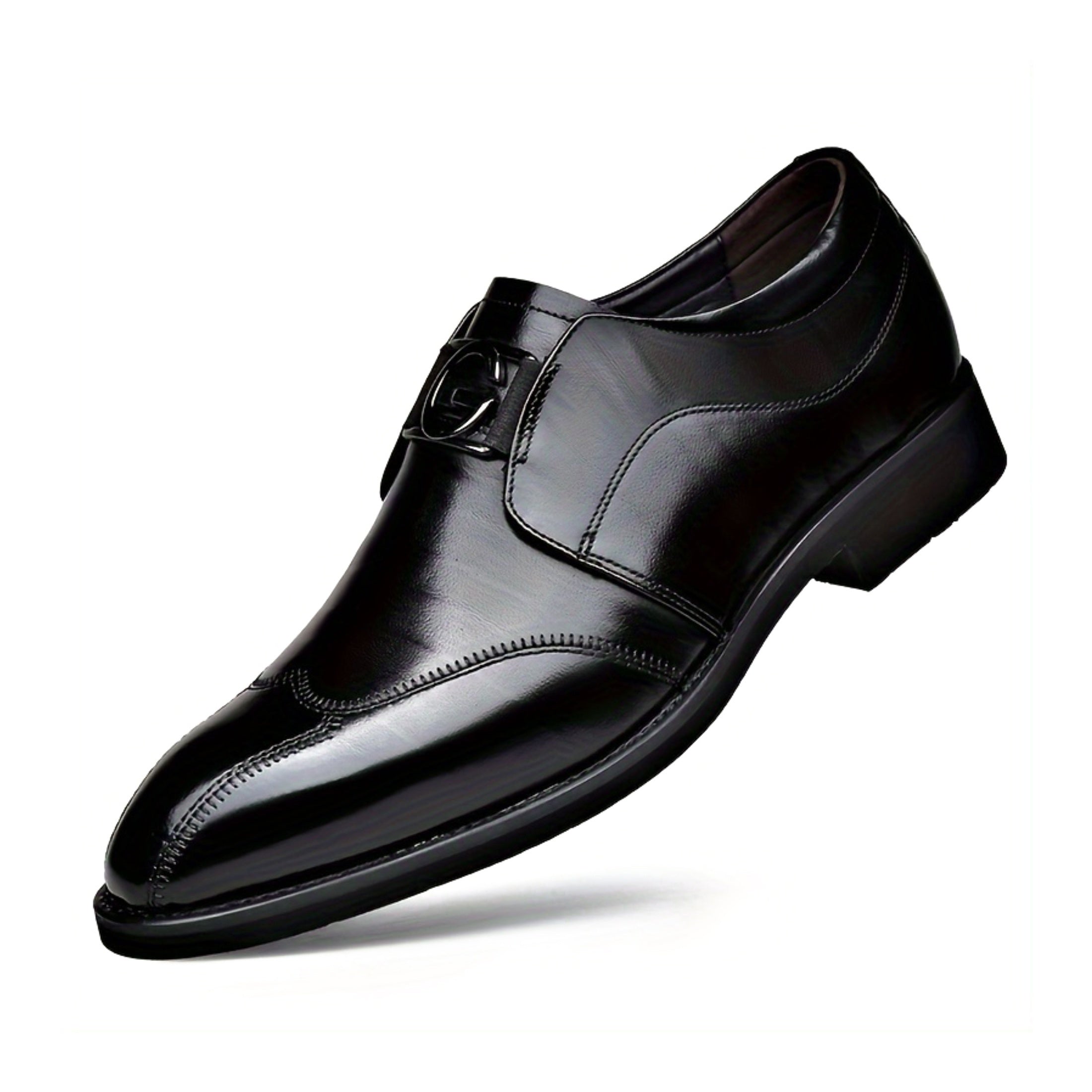 Men's pointed toe loafers by SHOWLU FASHION, made of solid PU leather, stylish men's oxford shoes for formal or casual wear.