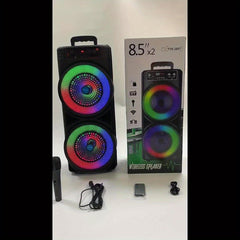 6000W Speaker, 8. 5-inch Dual Wireless Speaker, TWS Stereo Heavy Bass Loudspeaker, Large Size Portable Subwoofer Speaker, Party Sound System With Microphone, RGB Lights