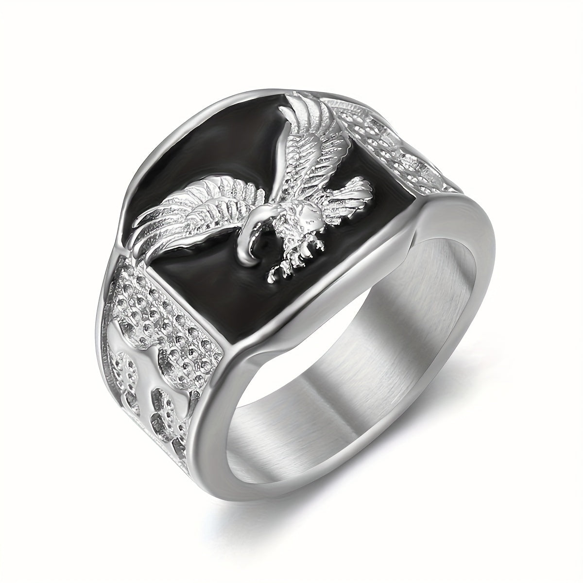 1pc Street Style Hip Hop Punk Single Ring - Stainless Steel Eagle Ring, Christmas, New Year, Valentine's Day Gift Jewellery for Men - Unisex Engagement Party Cool Vintage Ring Accessories SHOWLU FASHION STORE