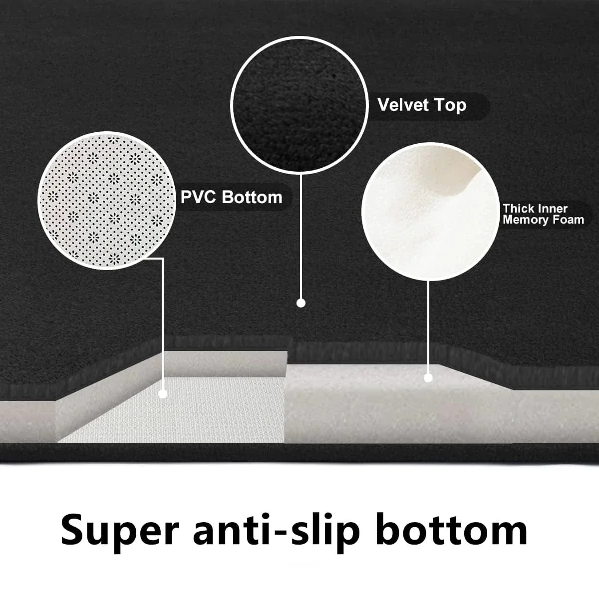 Large Showlu Fashion anti-slip kitchen mat made of soft polyester, water-absorbent floor rug for kitchen, bathroom, or bedroom use.