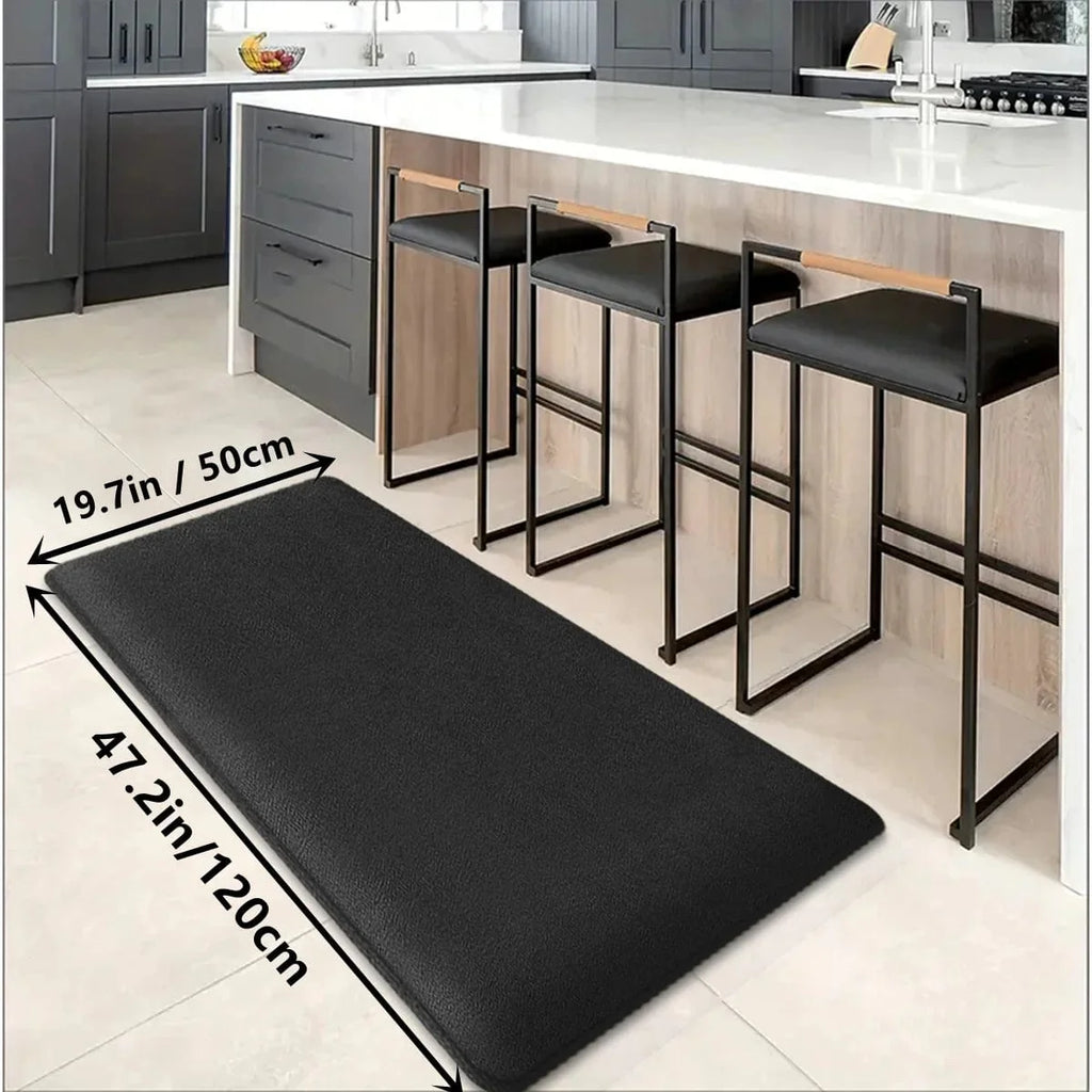 Large Showlu Fashion anti-slip kitchen mat made of soft polyester, water-absorbent floor rug for kitchen, bathroom, or bedroom use.