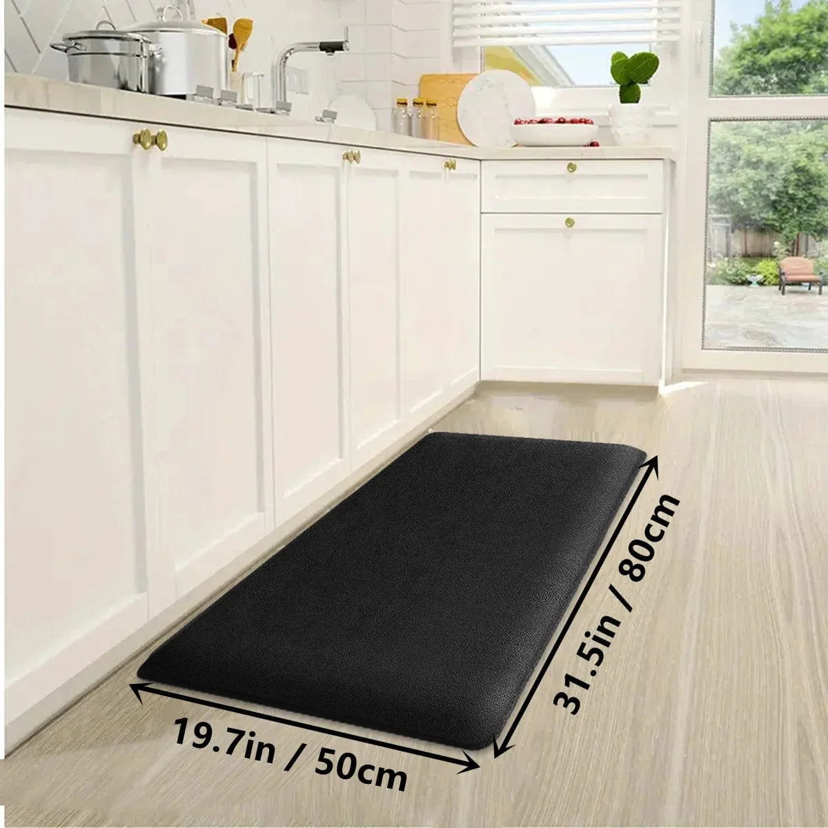 Large Showlu Fashion anti-slip kitchen mat made of soft polyester, water-absorbent floor rug for kitchen and bathroom use.