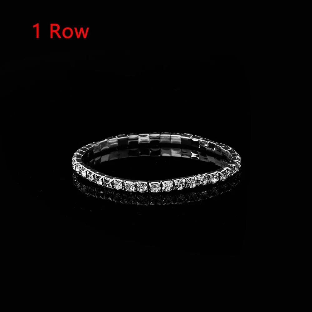 Shiny Austria crystal stretch bracelet cuff bangle for women, featuring sparkling crystals and elegant design, suitable for wedding jewelry.