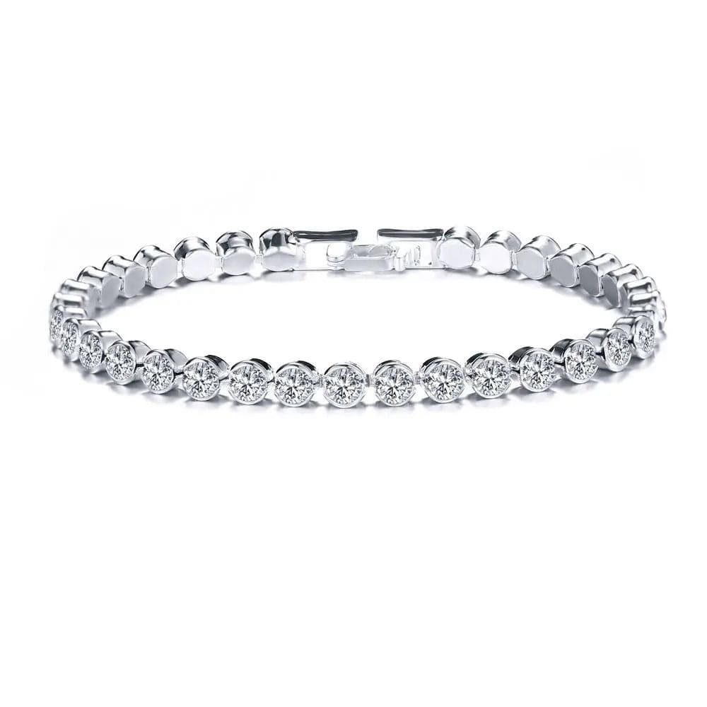 Showlu Austria crystal stretch bracelet, shiny cuff bangle for women, featuring sparkling crystal accents and elegant design.